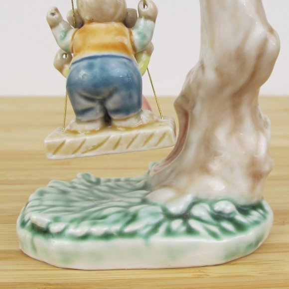 1993 Albert E Price Tales of Bunny Hollow Ceramic Young Bunnies on a Tree Swing - Picture 6 of 9